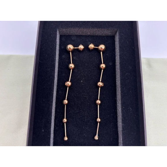 Burberry Light Gold Long Drop Earrings - Picture 2 of 2